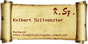 Kolbert Szilveszter névjegykártya